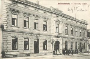 Szombathely, Portschy (Portochy) Tóbiás szállodája az oroszlánhoz, Stróbl kávéház. Kiadja Portochy Tóbiás