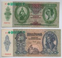 1930. 100P (2x) egyik csillagos + 1932. 50P + 1936. 10P + 1941. 20P mindegyik hamis nyilaskeresztes ...