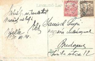 1920 Balatonlelle, part részlet csónakázókkal  (Rb)