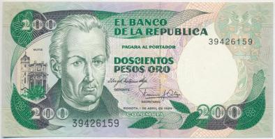 Kolumbia 1983. 200P T:II Colombia 9183. 200 Pesos C:XF