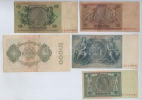 Németország / Weimari Köztársaság 1922. 10.000M + 1929. 10M + 20M + Német Harmadik Birodalom 1933. 5...