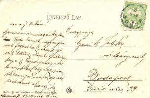 Monor, Kossuth tér, Somogyi Pál üzlete, Keller József (Heroder István utóda) vegyeskereskedése és sa...