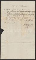 1867 Diósgyőr, Papírgyárnak címzett levél adóbevallás ügyben, viaszpecséttel, 35,5x21 cm
