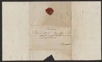 1867 Diósgyőr, Papírgyárnak címzett levél adóbevallás ügyben, viaszpecséttel, 35,5x21 cm