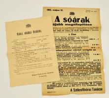 1917, 1921 2 db régi hirdetmény (Koksz eladási hirdetés, A sóárak újabb megállapítása)