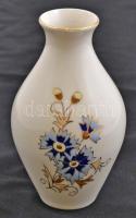 Zsolnay búzavirág mintás váza, kézzel festett, jelzett, hibátlan, m:13 cm