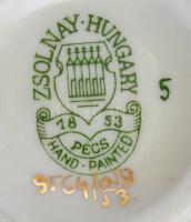 Zsolnay búzavirág mintás váza, kézzel festett, jelzett, hibátlan, m:13 cm