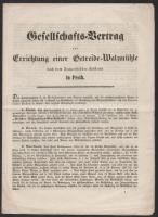 1839 Pest, A Pesti Hengermalom Társaság alapító szerződése