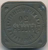 Budapest ~1920. 20f "A Magy. Köztisztv. Fogy. Szövetkezete" bárca T: 2