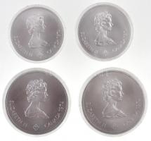 Kanada 1974. 5$ Ag (2x) "Atléta fáklyával", "Olimpiai karikák"+ 10$ Ag (2x) &quo...