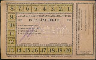 1922 Ellátási jegy, ellenőrző szelvénnyel