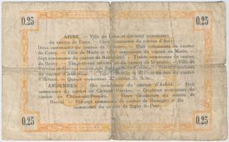 Franciaország / Laon 1915. 0,25c "Ardennes és Aisne megyék regionális utalványa" T:IV ly.
...