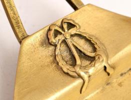 Argentor réz szecessziós fülestálca, jelzett, 32×14 cm, m:20 cm