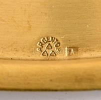 Argentor réz szecessziós fülestálca, jelzett, 32×14 cm, m:20 cm