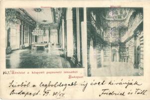 1899 Budapest V. Központi papnevelő intézet, díszterem, könyvtár, belső