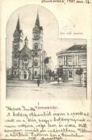 1901 Temesvár, Timisoara; Római katolikus templom, Kiadja J. Raschka / church (vágott / cut)