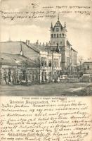 Nagyenyed, Aiud; Fő tér, megyeszékház, Bisztrits üzlete / main square, county hall, shop