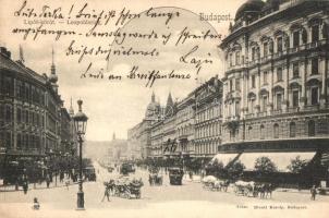 Budapest XIII. Lipót körút, Brück Károly Café Vígszínház kávéháza, villamos. Divald Károly 213. sz.