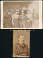 cca 1890 id. Karl Ewald (?-1901), a schwechati Dreher-gyár igazgatója és családja, 4 db keményhátú fotó bécsi műtermekből, az egyik hátulján feliratozva, különböző méretben