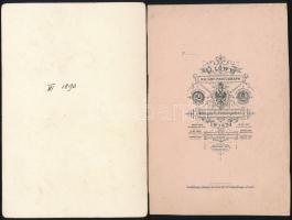 cca 1890 id. Karl Ewald (?-1901), a schwechati Dreher-gyár igazgatója és családja, 4 db keményhátú f...