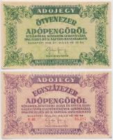 1946. 5db-os vegyes adópengő bankjegy tétel T:III,III-