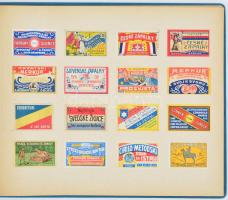 Kb. 250-300 db-os gyufacímke gyűjtemény, albumba ragasztva, közte régiekkel
