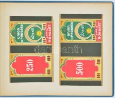 Kb. 250-300 db-os gyufacímke gyűjtemény, albumba ragasztva, közte régiekkel