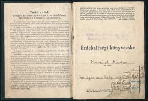 1939 Hitelszövetkezeti Érdekeltségi könyvecske bizonylatokkal