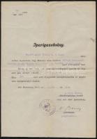 1901-1920 Vegyes okmány tétel, összesen 6 db: tanítóképző intézet bizonyítvány, kisdedóvónőképző-int...