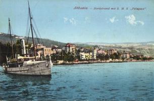 SMS Pelagosa Abbazia kikötőjében / K.u.K. Kriegsmarine SMS Pelagosa