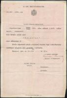 1940 Névváltoztatási nyilatkozat, 29x20 cm