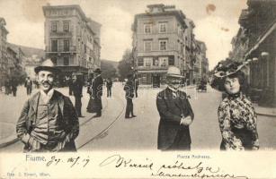 Fiume, Piazza Andrássy / Andrássy tér, üzletek / square, shops (EK)