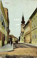 Goszpics, Gospic; utcakép, templom. M. A. Maksimoric kiadása / street view, church (kis szakadás / small tear)