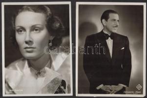 cca 1940 5 db eredeti UFA fotó német színészekkel: Lida Baarova, Alessandro Zillani, Lil Dagover / original photos of German actors 24x18 cm