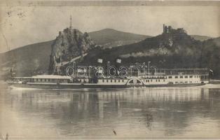 1921 Szent István gőzüzemű oldalkerekes személyhajó Dévénynél / Hungarian passenger steamship at Devin, photo