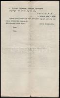 1913-1938 Vegyes okmány tétel, összesen 6 db: működési bizonyítványok, szabályzat, kecskeméti törvén...