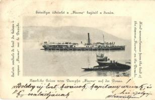 Fiume oldalkerekes személyszállító gőzhajó a Dunán / Hungarian passenger steamship on the Danube (EK)