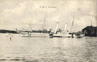 SMS Fantasie osztrák-magyar haditengerészet kerekes gőzhajója, admirálishajó / K.u.K. Kriegsmarine Raddampfyacht (Admiralsyacht). G. Fano, Pola 1909-10