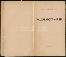 Juhász Gyula válogatott versei. Válogatta: Ertsey Péter. Szeged, 1947, Szukits. 192 p.Kiadói papírkö...