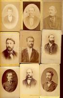 1860-1880 Régi fényképek: Férfi arc- és mellképek /9db/