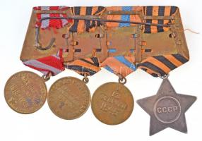 Szovjetunió 1943. "Dicsőség rendje, III. osztály" Ag kitüntetés mellszalaggal, hátoldalán ...