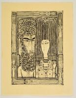 Kass János (1927-2010): Mózes. Rézkarc (72/100), papír, jelzett, 39×29 cm