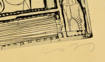 Kass János (1927-2010): Mózes. Rézkarc (72/100), papír, jelzett, 39×29 cm