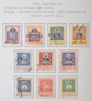 Okmánybélyeg gyűjtemény 87 lapon 1903-1914