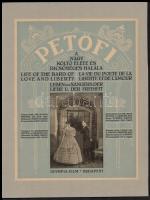 1923 Petőfi a nagy költő élete és dicsőséges halála - filmplakát, kartonra ragasztva, Olympia Film Budapest, 28x21 cm