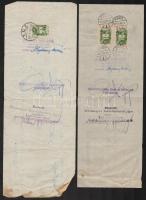 cca 1908-1958 Vegyes papírrégiség tétel, összesen 20 db, köztük, képeslap, váltó, névjegykártya, ex ...