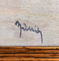 Andor Züllich von Züllborn (1870-1933): Vitorlások. Olaj, karton, jelzett, keretben, 24×23 cm