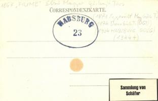 1905 Habsburg (exFiume) oldalkerekes személyszállító gőzhajó Linznél / Wiener Postdampfer Habsburg /...