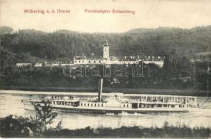 1909 Babenberg (exBudapest) oldalkerekes személyszállító gőzhajó Wilhering-nél / Hungrian passenger steamship in Wilhering