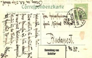 1909 Babenberg (exBudapest) oldalkerekes személyszállító gőzhajó Wilhering-nél / Hungrian passenger ...